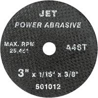 JET 501002 Meule &agrave; tronçonner Power abrasive A46T, 2" x 1/16", Arbre de 3/8", Type 1, 38 200 Tr/min