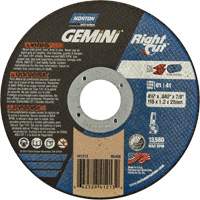 Norton 66252841213 Gemini RightCut Right Angle Cut-Off Wheel, 4-1/2" x 0.045", 7/8" Arbor, Type 01/41, Aluminum Oxide, 13580 RPM