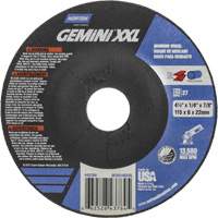 Norton 66252843784 Gemini XXL Grinding Wheel, 4-1/2" x 1/4", 7/8" Arbor, Aluminum Oxide, Type 27