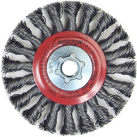 Norton 69936653331 Full Cable Twist Wire Wheel, 4" Dia., 0.02" Fill, 5/8"-11 Arbor, Steel