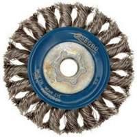 Norton 66252833488 Full Cable Twist Wire Wheel, 5" Dia., 0.02" Fill, 5/8"-11 Arbor, Stainless Steel