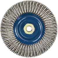 Norton 69936653351 Brosse &agrave; fils nou&eacute;s pour cordons de soudure pour meuleuse angulaire, Dia. 6", Fils 0,02", Arbre 5/8"-11, Acier inoxydable