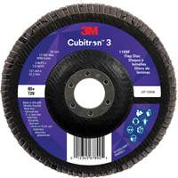 3M 7100380316 Cubitron 3 Conical  Flap Disc 1169F, 5" x 7/8", Type T29, 80+ Grit, Ceramic