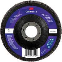 3M 7100380218 Disque &agrave; lamelles plate 1169F Cubitron 3, 4-1/2" x 7/8", Type T27, Grain 80+, C&eacute;ramique