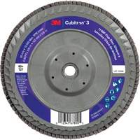 3M 7100380505 Disque &agrave; lamelles plate 1169F Cubitron 3 &agrave; changement rapide, 6" x 5/8"-11, Type T27, Grain 60+, C&eacute;ramique