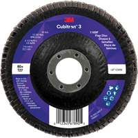 3M 7100380348 Disque &agrave; lamelles plate 1169F Cubitron 3 &agrave; changement rapide, 4-1/2" x 7/8", Type T27, Grain 60+, C&eacute;ramique