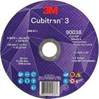 3M 7100399069 Cubitron 60+ Grit 3 Cut-Off Wheel, 6" x 0.045", 7/8" Arbor, Type T1, Ceramic, 10200 RPM