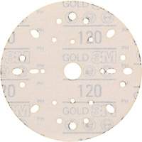 3M 09282 Hookit Gold Abrasive Disc, 6" Dia., 120 Grit, Aluminum Oxide, C-Weight