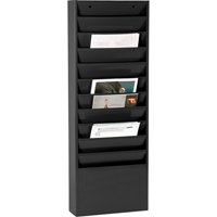 Literature Storage Racks, Stationary, 11 Slots, Steel, 13-1/4" W x 4-1/8" D x 36" H  OA125 | TENAQUIP