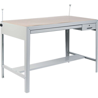 Safco 3962GR Precision Drafting Table Base, 56-3/8" W x Grey