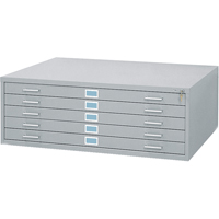 Safco 4996GRR Steel Plan Files, 5 Drawers, 46-3/8" W x 35-3/8" D x 16-1/2" H