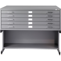 Safco 4998GRR Steel Plan Files, 5 Drawers, 53-3/8" W x 41-3/8" D x 16-1/2" H