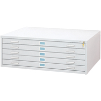 Safco 4998WHR Steel Plan Files-5 Drawer, 5 Drawers, 53-3/8" W x 41-3/8" D x 16-1/2" H