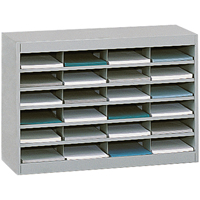 Safco 9211GRR Heavy-duty Literature Organizers, Stationary, 24 Slots, Steel, 37-1/2" W x 12-3/4" D x 25-3/4" H