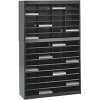Safco 9231BLR Heavy-duty Literature Organizers, Stationary, 60 Slots, Steel, 37-1/2" W x 12-3/4" D x 60" H