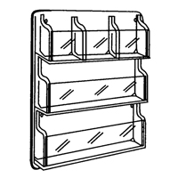 Safco 5603CL Literature Displays, Wall Mount, 9 Slots, Plastic, 30" W x 2" D x 36-7/8" H
