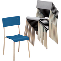 Venrez 1211-18NAVY/FR-BEIGE Chaises empilables Ventura, Plastique, Bleu