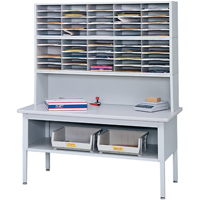 Safco 7749GR E-z Sort&reg; Mailroom Furniture-sorting Tables With Shelf-base Table With Shelf, 60" W x 28" D x 36" H, Laminate