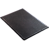 Conductive Anti-Fatigue Rubber Mat Interlocking Room System, Rubber, 2' W x 3' L, 1/2" Thick, Black OD993 | TENAQUIP