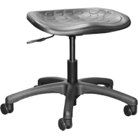 Horizon Seating 2500-PC550 Shoptech Ergonomic Industrial Stools, Mobile, Adjustable, 16" - 21-1/2", Polyurethane Seat, Black