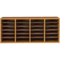Safco 9423MO Adjustable Compartment Literature Organizer, Stationary, 24 Slots, Wood, 39-1/4" W x 11-3/4" D x 16-1/4" H