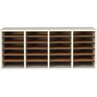 Safco 9423GR Adjustable Compartment Literature Organizer, Stationary, 24 Slots, Wood, 39-1/4" W x 11-3/4" D x 16-1/4" H