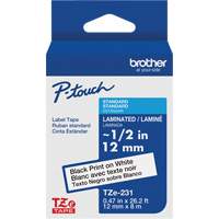 Brother TZE231G Tze Tape Cartridges, 12 mm x 26-1/4', Black on White