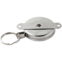 Self Retracting Key Chains, Chrome, 48" Cable, Mounting Bracket Attachment ON544 | TENAQUIP