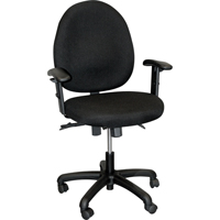 900 Series Mid-Back Ergonomic Steno Chair, Drafting, Adjustable, 22", Fabric Seat, Black  ON565 | TENAQUIP