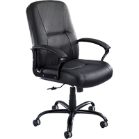 Safco 3500BL Serenity Big & Tall Chair, Leather, Black, 500 lbs. Capacity