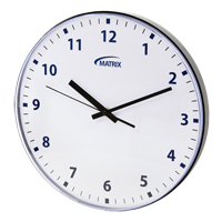 Matrix Industrial Products OP237 12 H Clock, Analog, Battery Operated, 12-3/4", Black