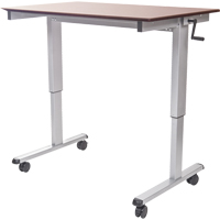 Adjustable Stand-Up Workstations, Stand-Alone Desk, 48-1/2" H x 59" W x 29-1/2" D, Walnut OP283 | TENAQUIP