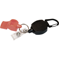 Key-Bak 0KBP-0041 D&eacute;rouleur autor&eacute;tractable pour carte d'identit&eacute; et cl&eacute;s avec sifflet, M&eacute;tal en alliage de zinc, C&acirc;ble 24", Fixation Mousqueton