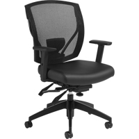 Offices To Go MVL2803 L01P Multi-Tilter Arm Chairs, Vinyl, Black, 300 lbs. Capacity