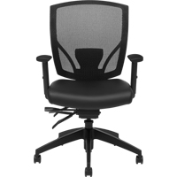 Offices To Go MVL2803 L01P Multi-Tilter Arm Chairs, Vinyl, Black, 300 lbs. Capacity