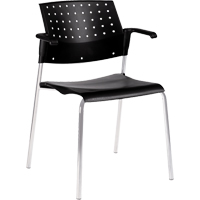 Offices To Go 6513 BLK CM Stacking Chairs, Plastic, 33" High, 300 lbs. Capacity, Black