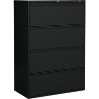 Lateral Cabinet, Steel, 4 Drawers, 36" W x 19-1/4" D x 52-6/100" H, Black  OP321 | TENAQUIP