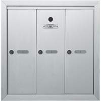 Canadian Mailbox Company NS101-SURFACEMOUNT-3 Boîtes aux lettres plateforme unique, Fixation Mural, 16" x 5-1/2", 3 portes, Aluminium
