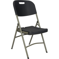 Folding Chair, Polyethylene, Black, 350 lbs. Weight Capacity OP448 | TENAQUIP