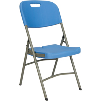 Chaise pliante, Polyéthylène, Bleu, Capacité 350 lb OP449 | TENAQUIP