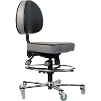 TF180 Welding Grade Ergonomic Chair, Suede, Black, 300 lbs. Capacity  OP492 | TENAQUIP