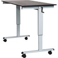 Adjustable Stand-Up Desk, Stand-Alone Desk, 48-1/2" H x 59" W x 29-1/2" D, Black  OP531 | TENAQUIP
