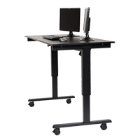 Luxor H. Wilson STANDE-60-BK/BO Bureau ajustable pour travail debout, , 45-1/4" h x 29-1/2" p, Noir