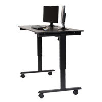Adjustable Stand-Up Desk, Stand-Alone Desk, 45-1/4" H x 29-1/2" D, Black  OP576 | TENAQUIP