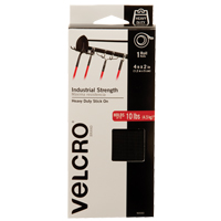Velcro Companies 90593C Ruban d'attaches &agrave; r&eacute;sistance industrielle, Boucle et crochet, 4' x 2", Adh&eacute;sif, Noir