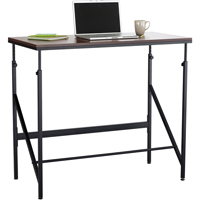 Safco 1957WL Elevate Adjustable Desk, Stand-Alone Desk, 50" H x 48" W x 24" D, Walnut