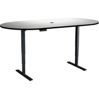 Safco 2547GRBL Electric Height-Adjustable Table, Stand-Alone Desk, 50" H x 84" W x 24" D, Grey