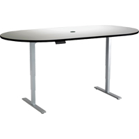 Safco 2547GRGR Electric Height-Adjustable Table, Stand-Alone Desk, 50" H x 84" W x 24" D, Grey