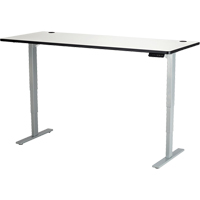 Safco 1963GRGR Electric Height-Adjustable Table, Stand-Alone Desk, 50" H x 72" W x 30" D, Grey