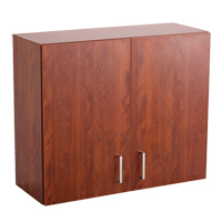 Modular Wall Cabinet, 30" H x 36" W x 15" D, 1 Shelves, Melamine, Mahogany  OP746 | TENAQUIP
